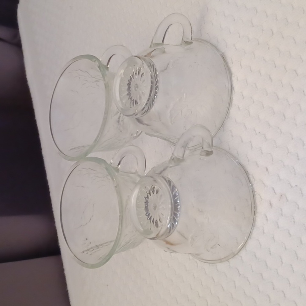 Unique Vintage Glass Teacups Set of 4